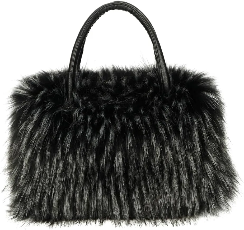 Furry Tote Bag for Women Fuzzy Faux Fur Large Tote Handbag Cute Soft Fluffy Purse Ladies Satchel