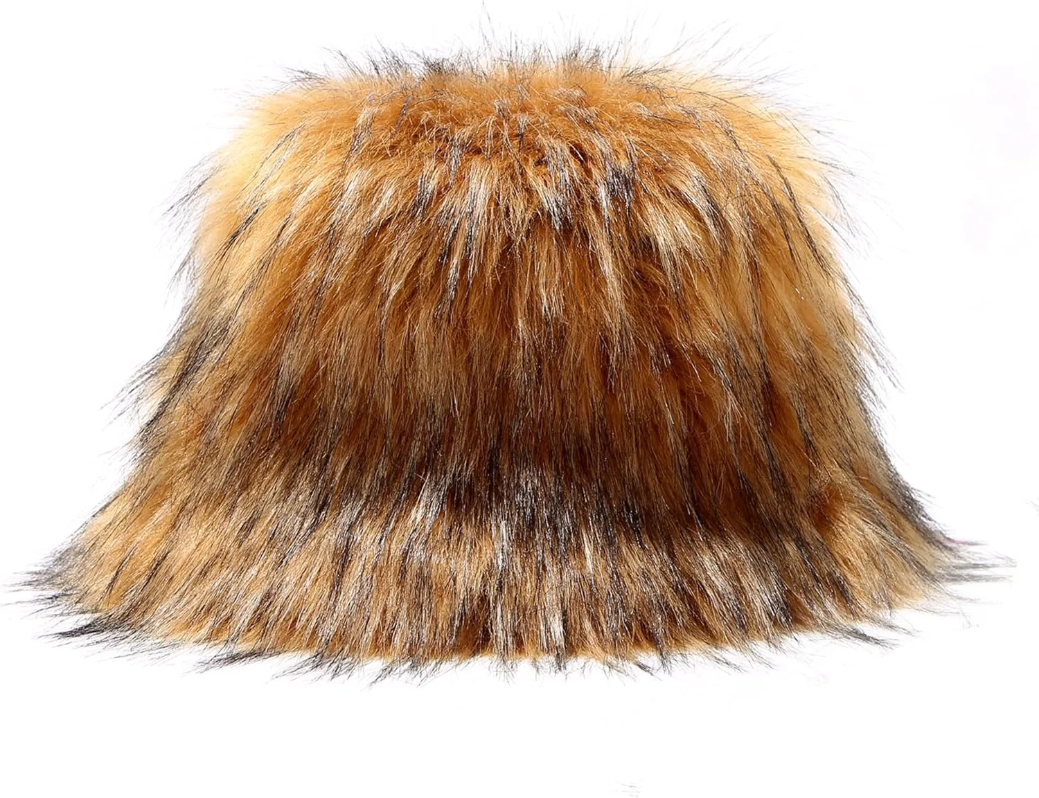 Fuzzy Bucket Hat for Women Winter Fluffy Furry Plush Faux Fur Hats Rainbow Cute Women's Bucket Hats