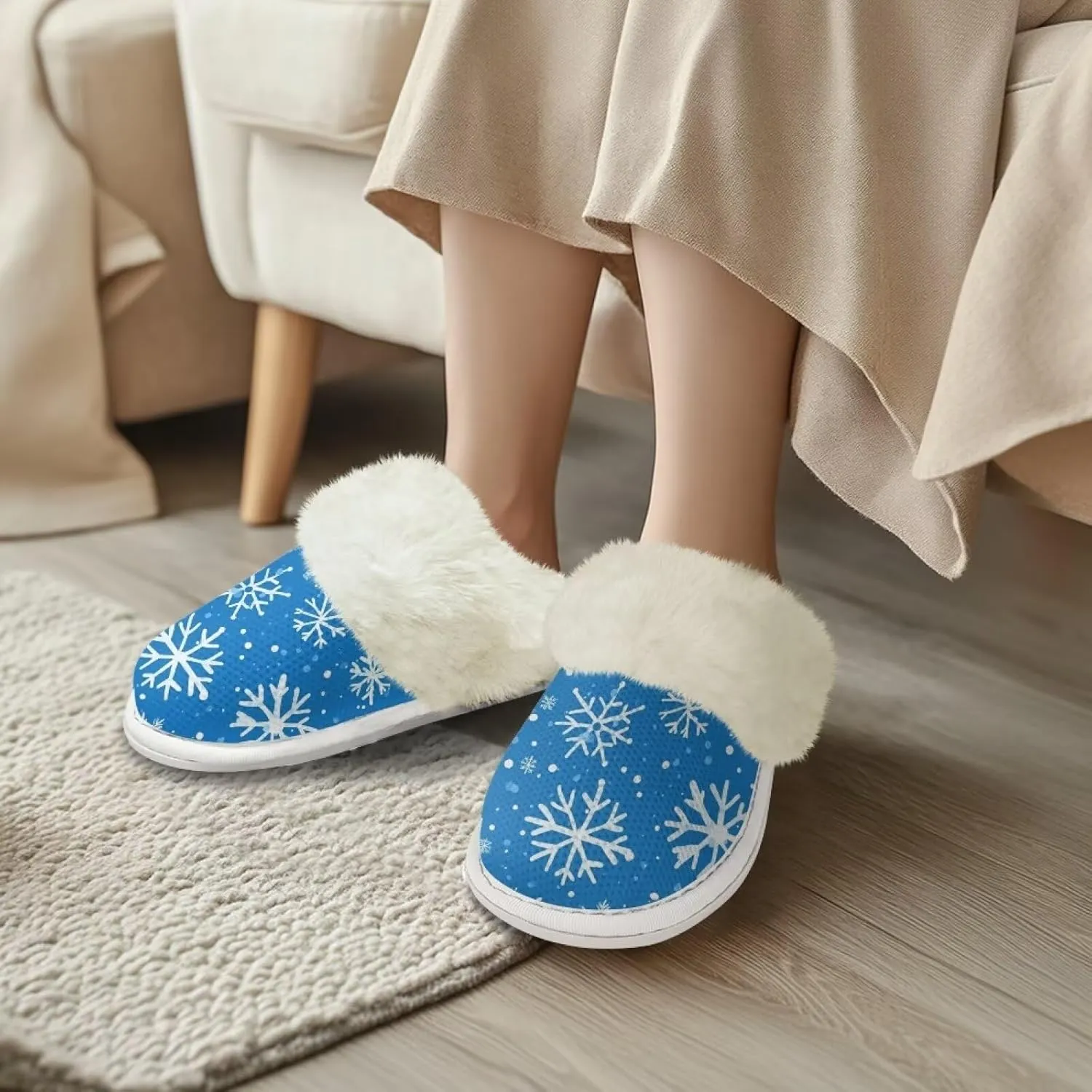 Fuzzy Slippers for Women Cozy Indoor Slippers for Women Fluffy Fur