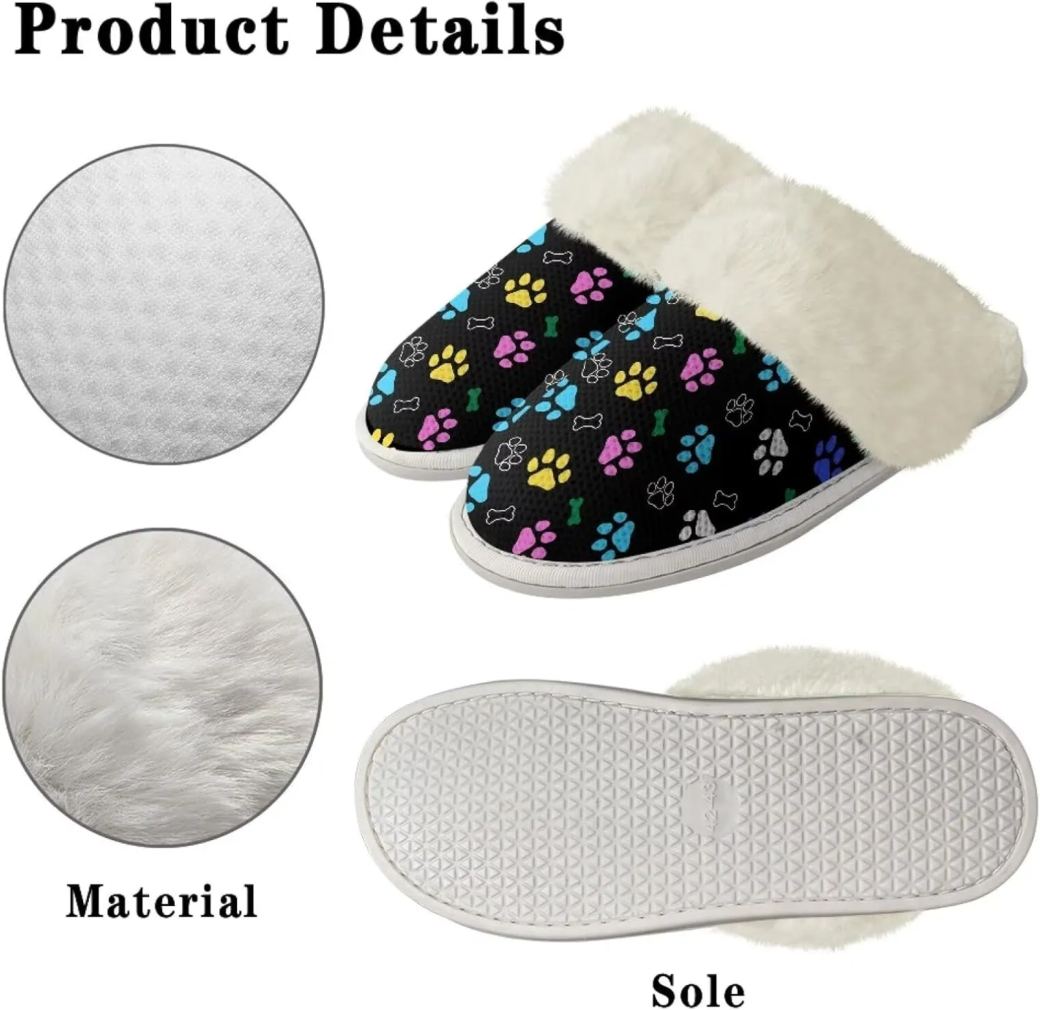 Fuzzy Slippers for Women Cozy Indoor Slippers for Women Fluffy Fur