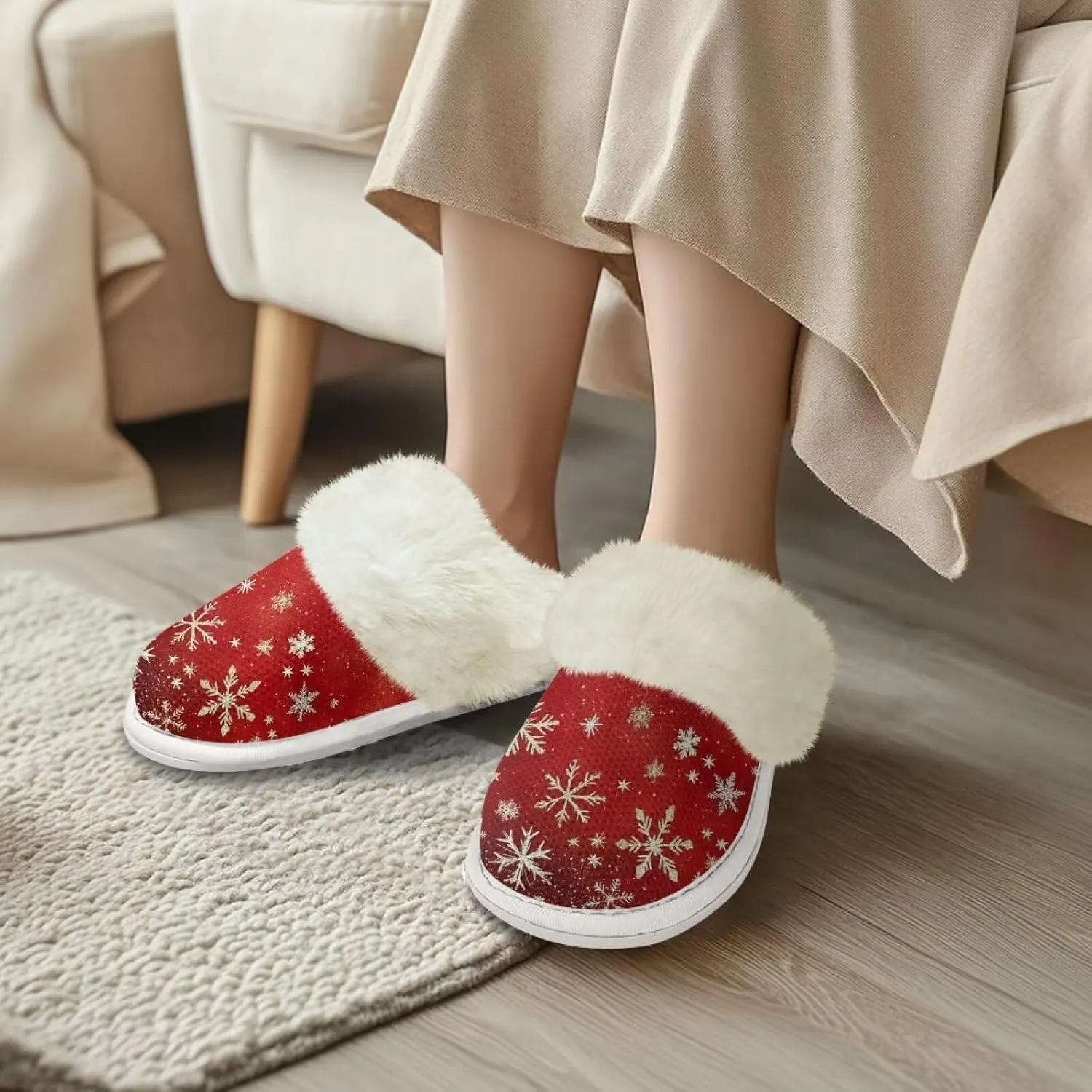 Fuzzy Slippers for Women Cozy Indoor Slippers for Women Fluffy Fur