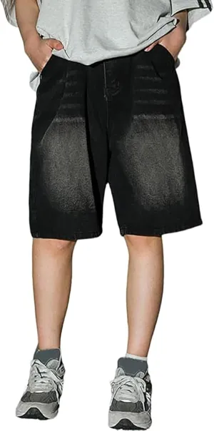 FZVYD Jorts Men Women Denim Shorts Y2k Baggy Star Jorts Jeans Loose Fit Patchwork Jeans Shorts Y2k Fashion Loose Streetwear