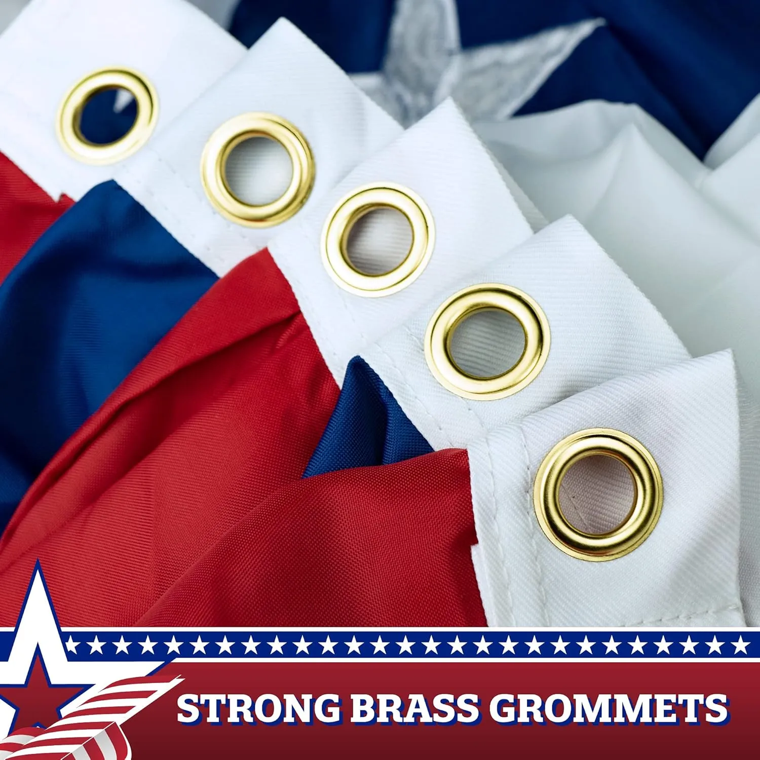 G128 – 2 Pack: USA Pleated Fan Flag, 5x10 Feet American USA Bunting Decoration Flags Embroidered Patriotic Stars & Sewn Stripes Canvas Header Brass Grommets