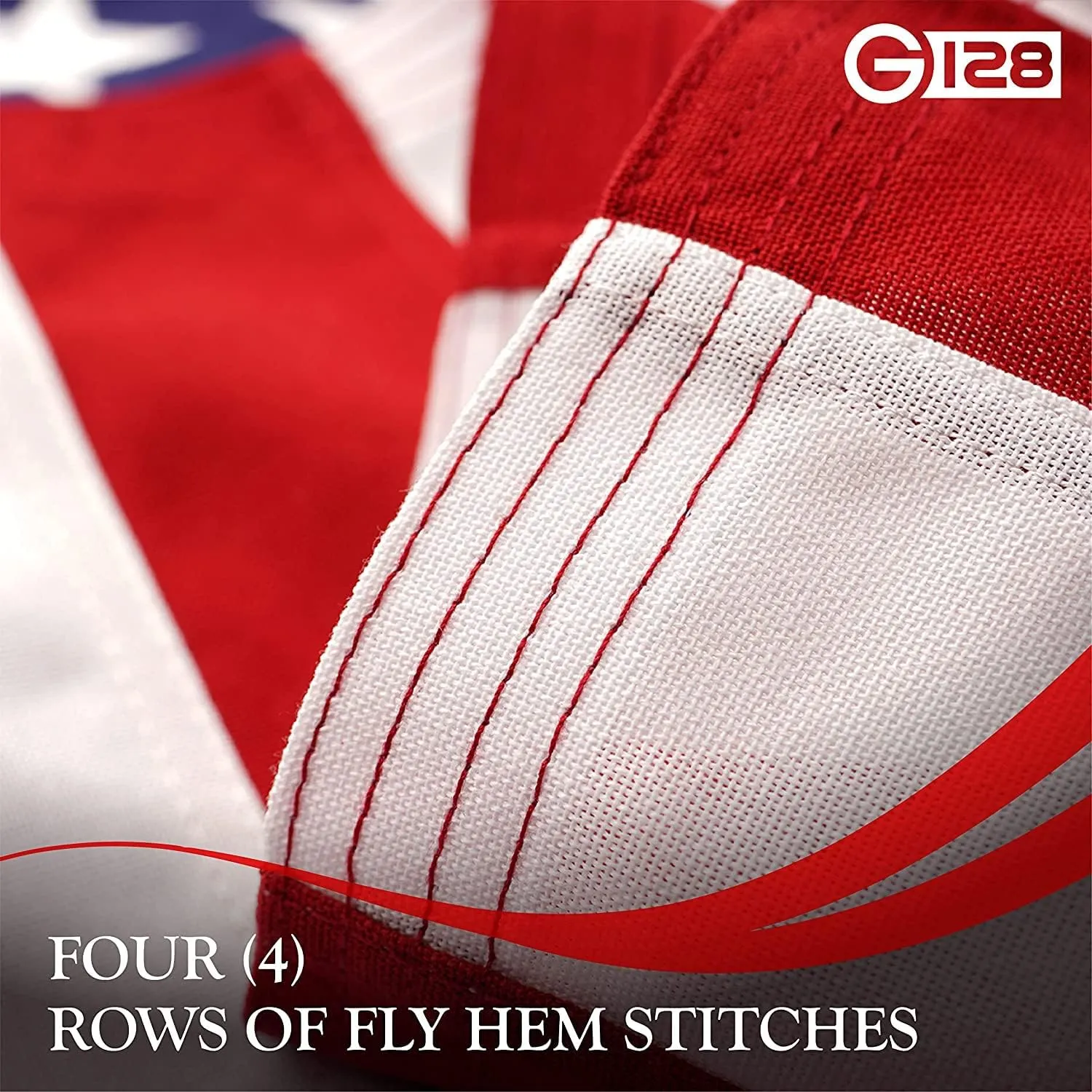 G128 3x5 Ft American USA Flag Deluxe TearProof Series, Featuring Super Tough Spun Polyester, Embroidered Stars, American Flag For Outside High Winds