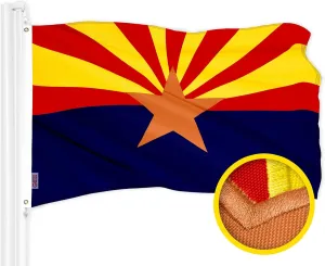 G128 Arizona AZ State Flag | 4x6 Ft | ToughWeave Series Embroidered 300D Polyester | Embroidered Design, Indoor/Outdoor, Brass Grommets