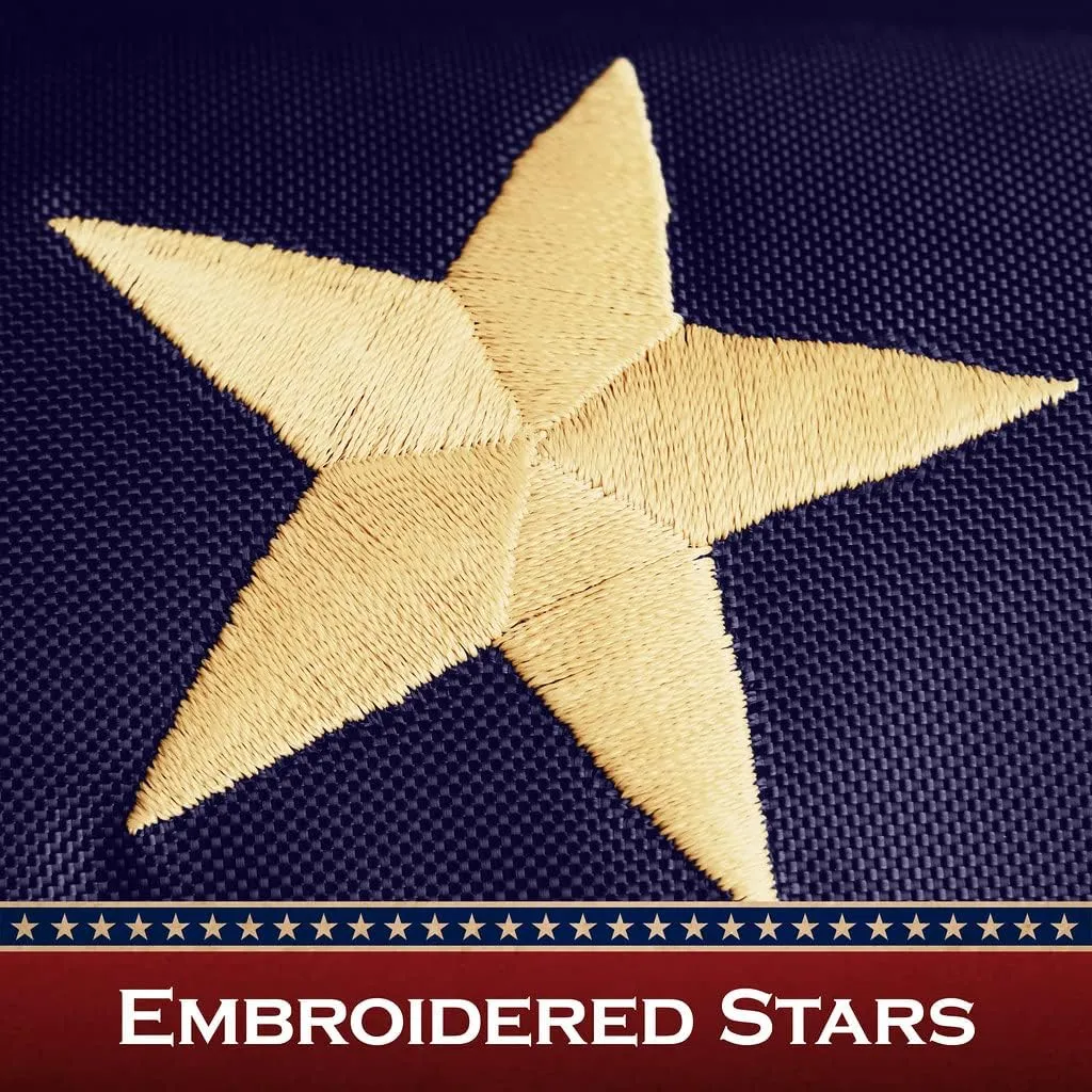 G128 Betsy Ross Tea-Stained Flag | 3x5 Ft | Pole Sleeve Embroidered 420D Polyester - Embroidered Stars, Sewn Stripes, Brass Grommets, Indoor/Outdoor, Vibrant Colors, Quality Polyester