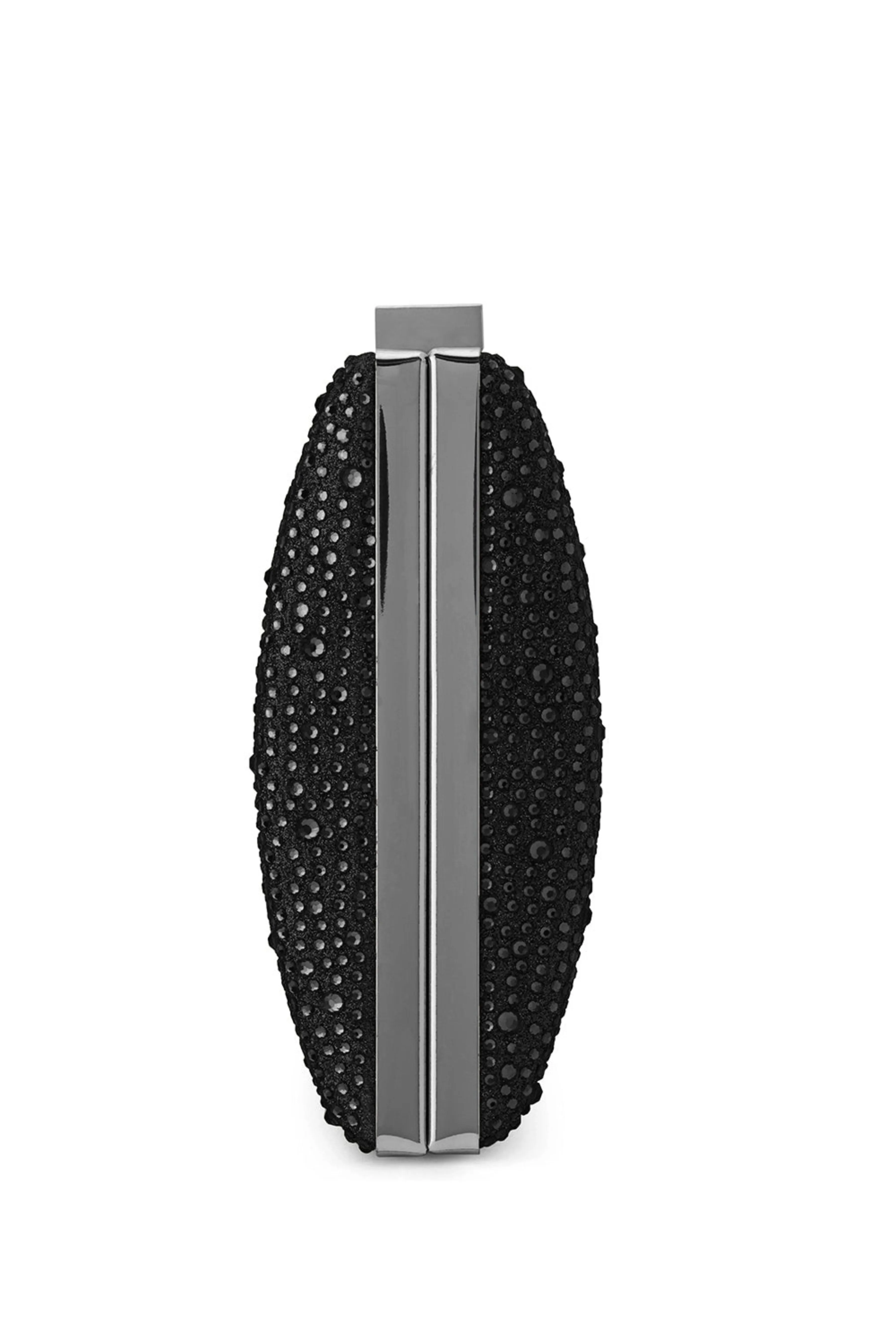 Gabby Metallic Hot Fix Clutch - Black