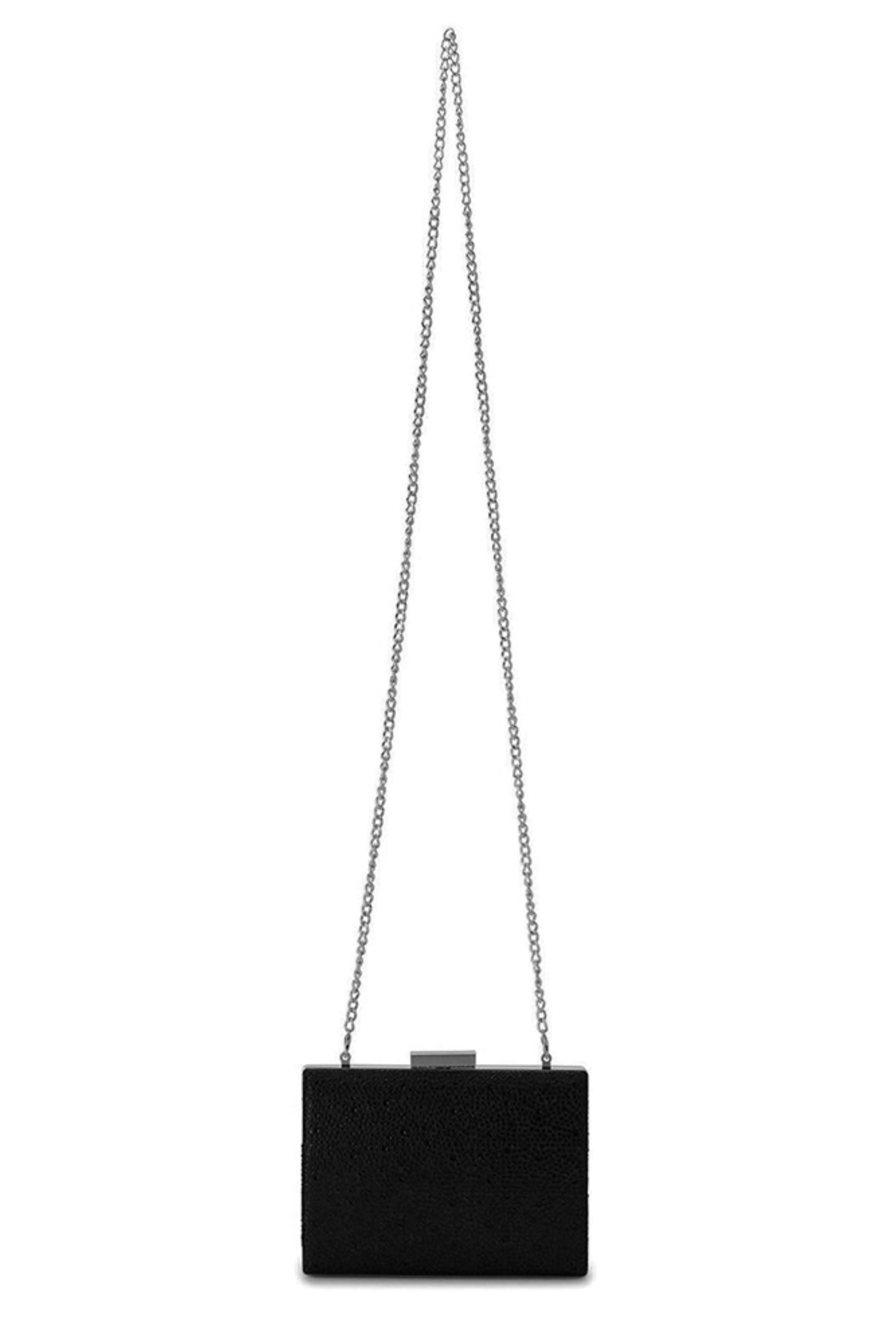 Gabby Metallic Hot Fix Clutch - Black