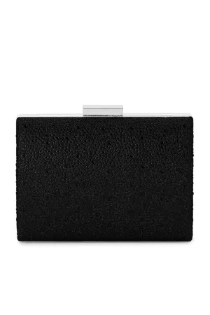 Gabby Metallic Hot Fix Clutch - Black