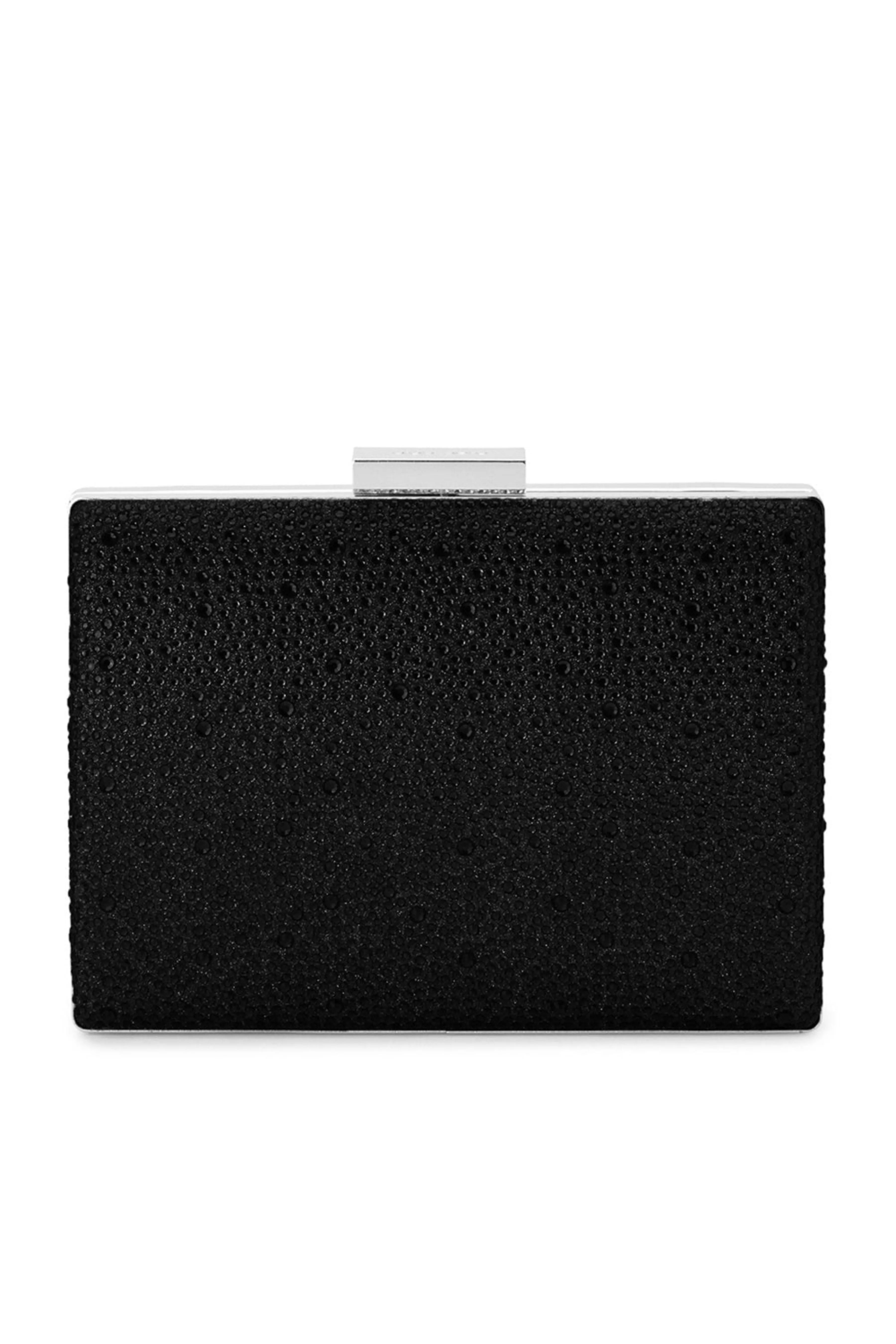Gabby Metallic Hot Fix Clutch - Black