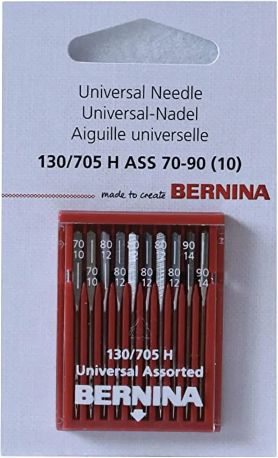 Generic Assort Pack of 10 bernina Universal Sewing Machine Needles, Steel