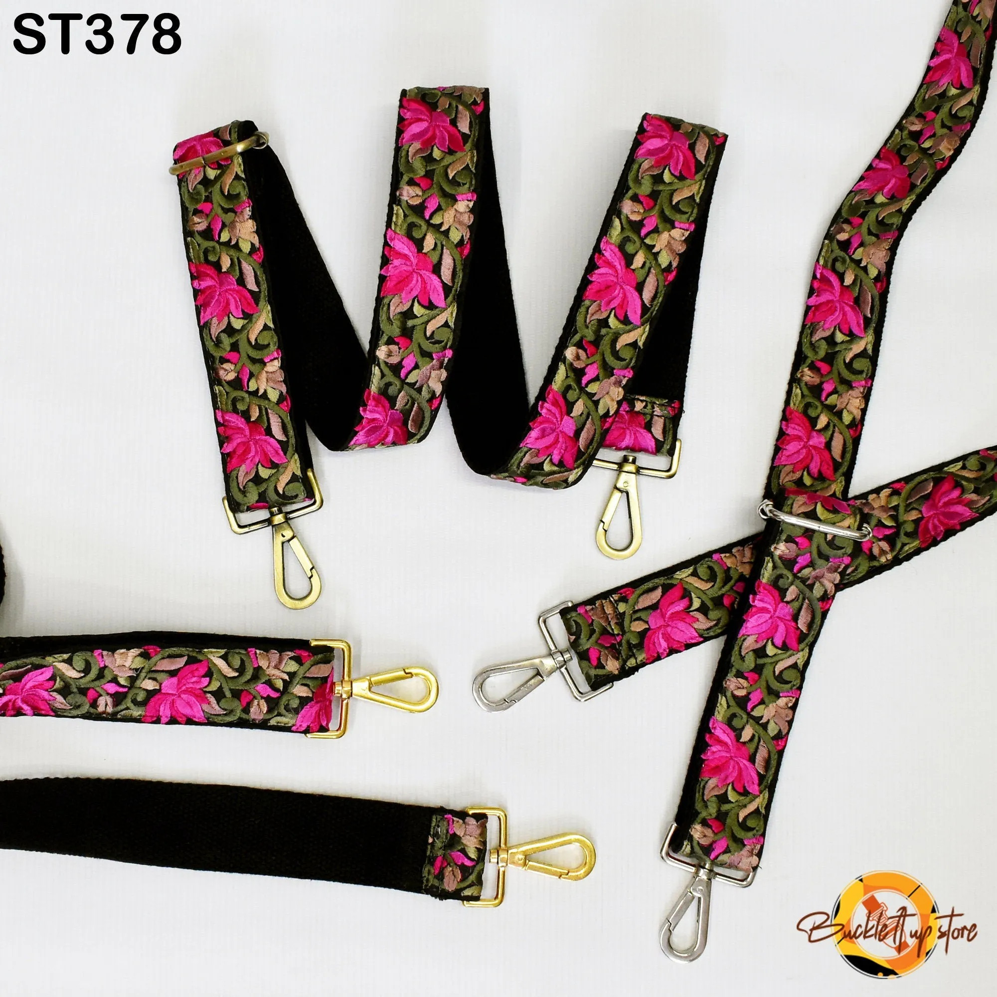 Gift Friend Embroidered Detachable Crossbody Strap for Purses Bags Embroidery Replacement Messenger Strap Boho Tote Handbag Strap Guitar