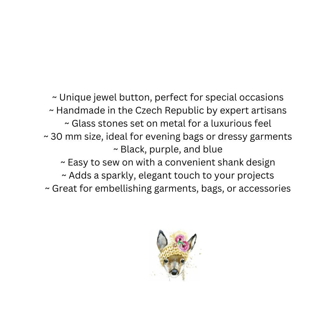 Glass button for embellishment