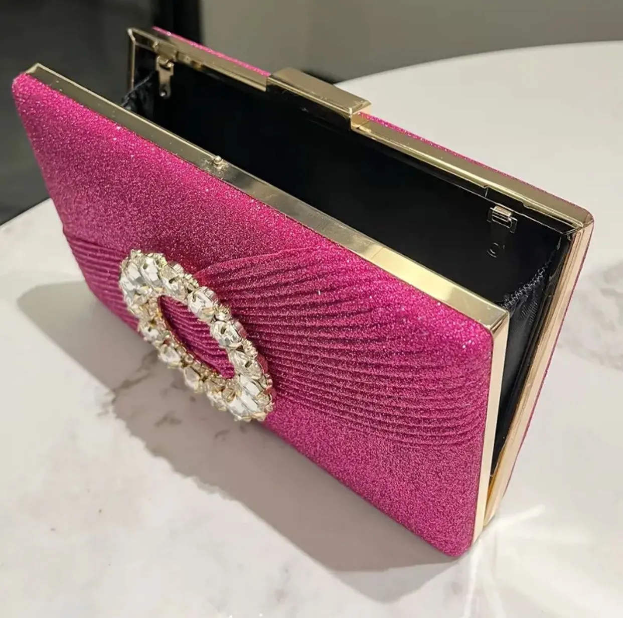 Glittery Fuchsia Evening Purse