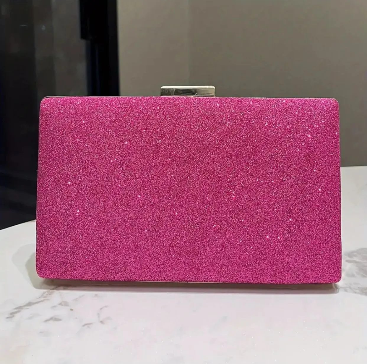 Glittery Fuchsia Evening Purse