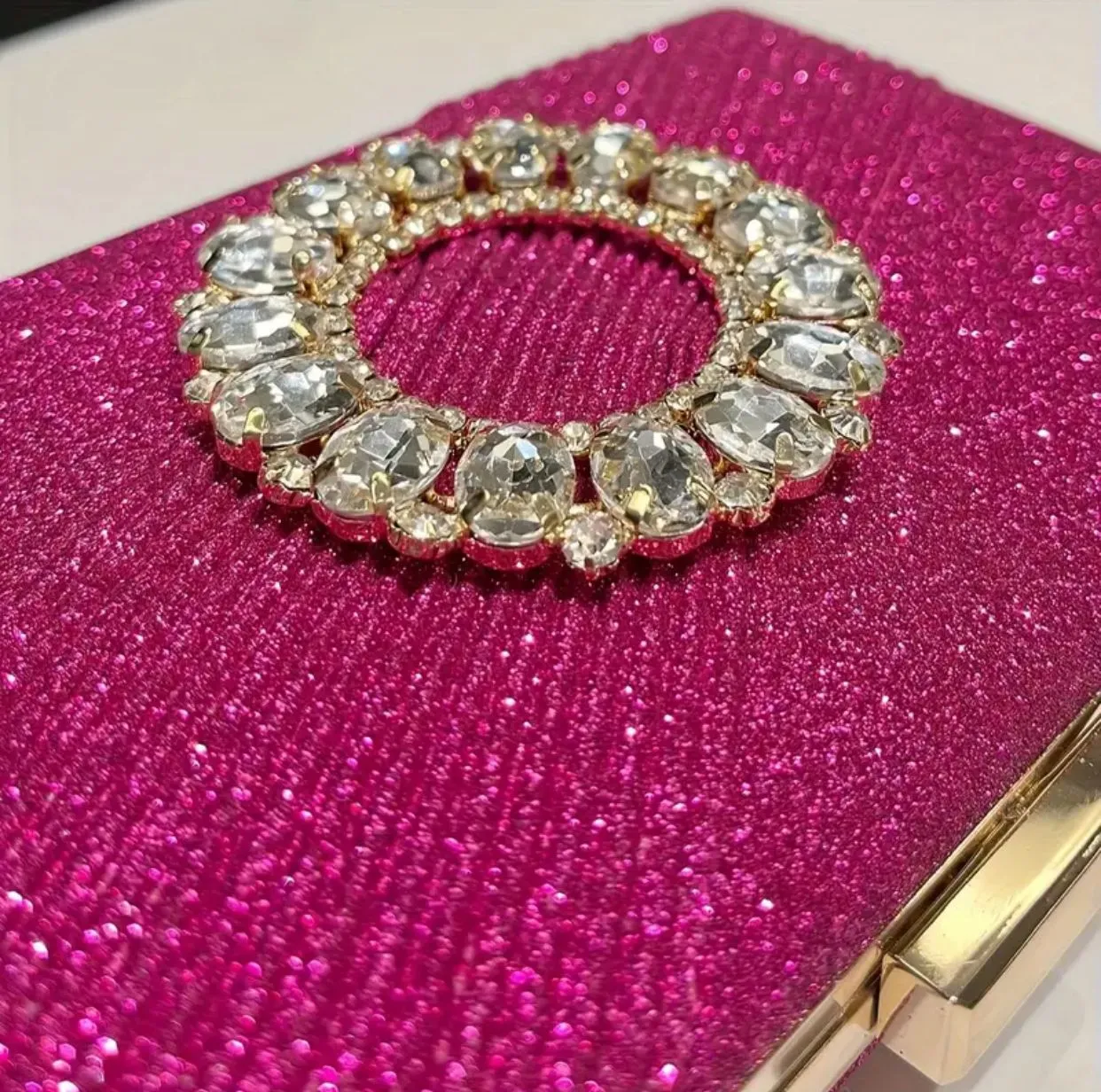 Glittery Fuchsia Evening Purse