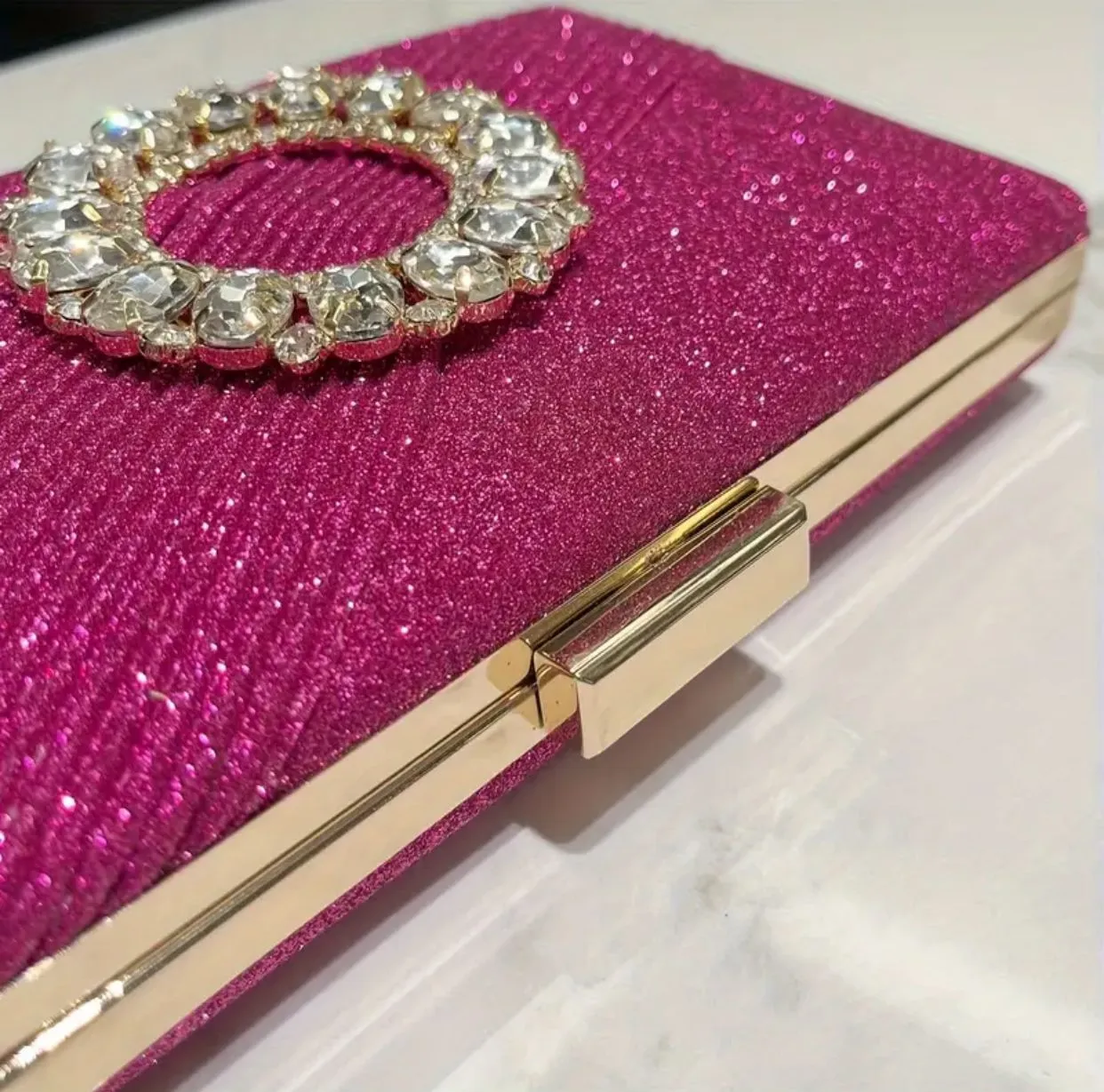 Glittery Fuchsia Evening Purse