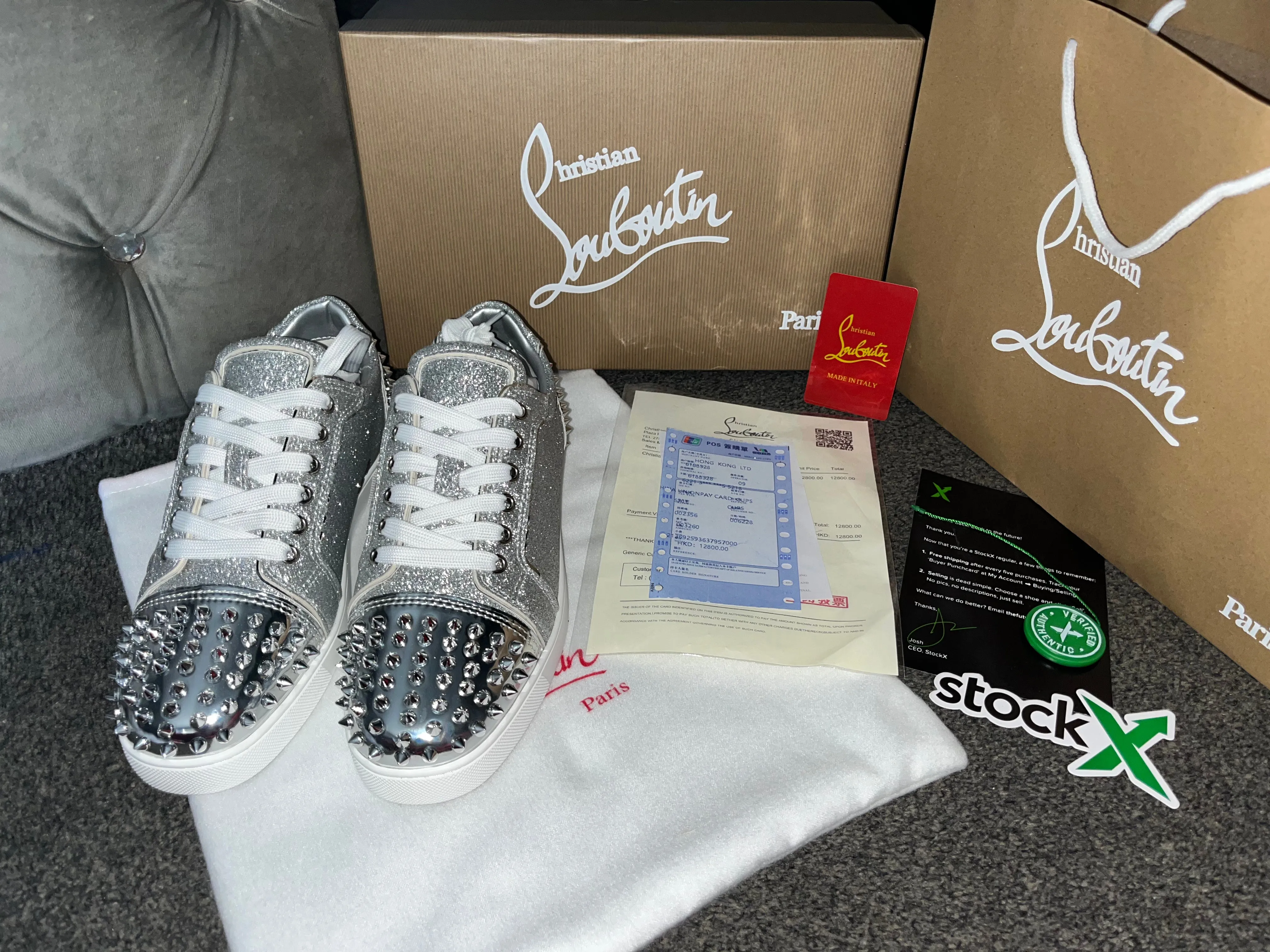 Glittery Studded Plain Trainers