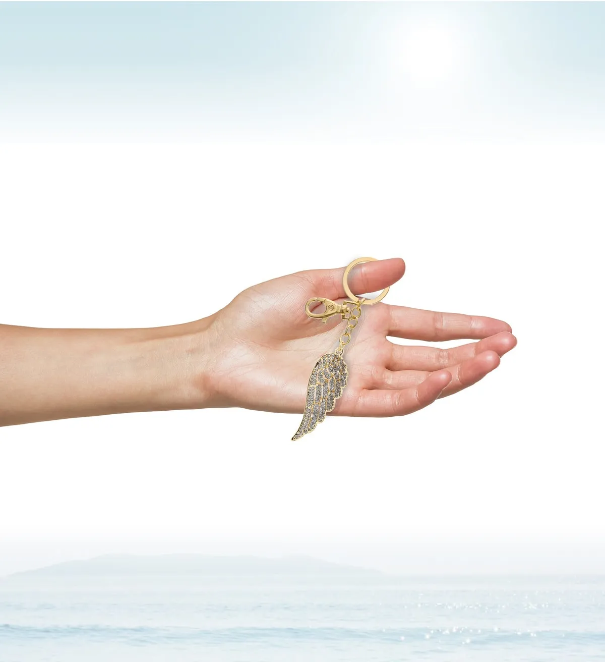 Gold Angel Wing Key Ring