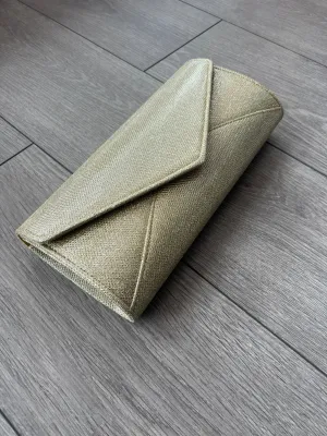 Gold Shimmer Glitter Large Clutch Bag
