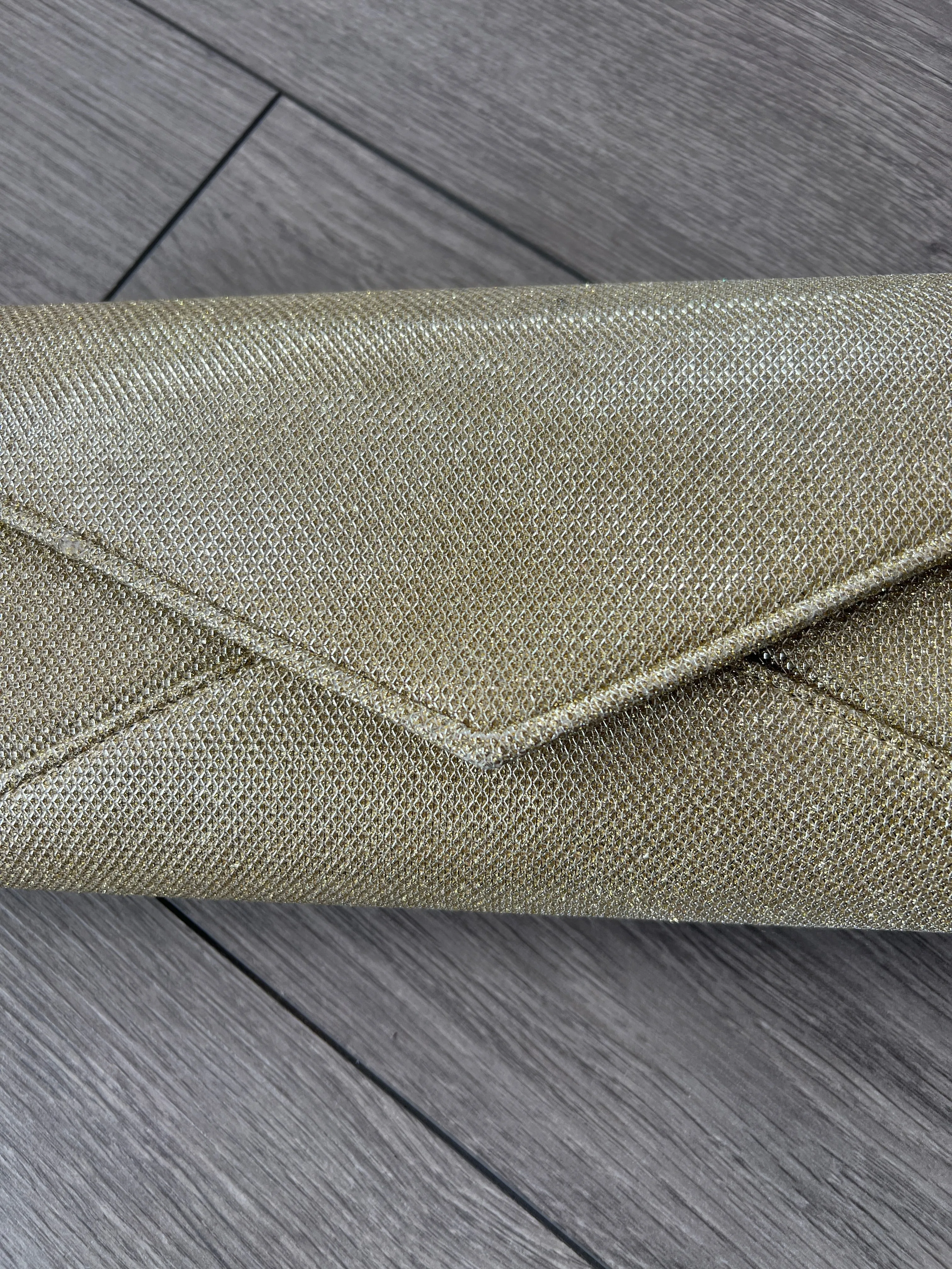 Gold Shimmer Glitter Large Clutch Bag