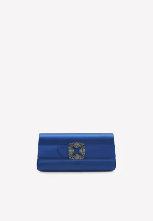 Gothisi Crystal Buckle Satin Clutch