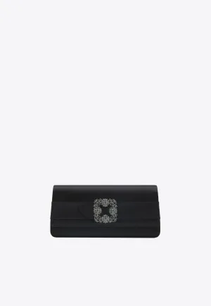 Gothisi FMC Crystal Buckle Satin Clutch