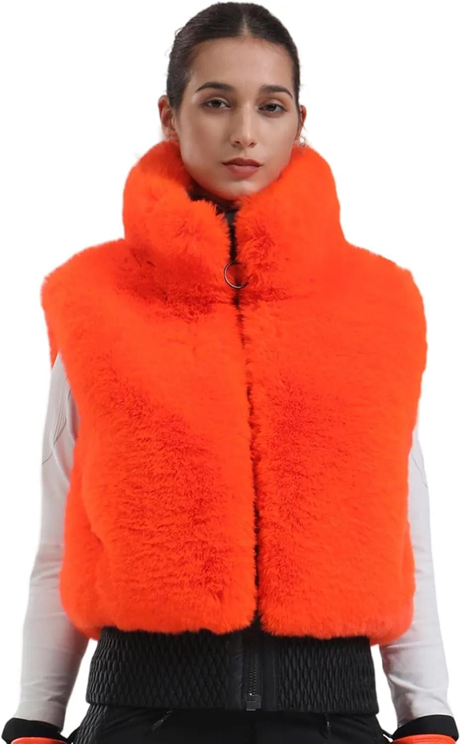 GSOU SNOW Women Ski Jacket Faux Fur Snowboard Coat Snow Jacket Winter Outdoor Warm