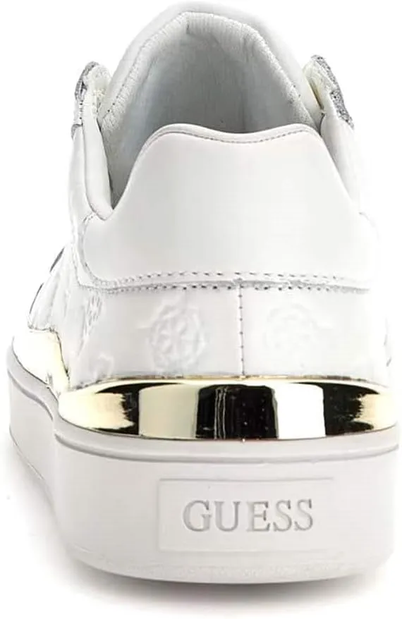 GUESS Bonny Women's Shoes Sneaker in White Embossed Leather D24GU17 FL7BNNFAL12