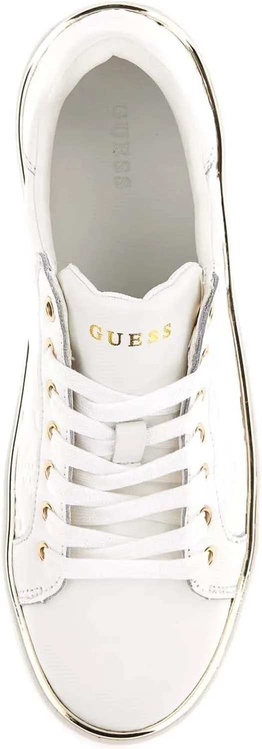 GUESS Bonny Women's Shoes Sneaker in White Embossed Leather D24GU17 FL7BNNFAL12