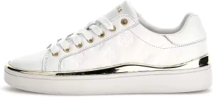 GUESS Bonny Women's Shoes Sneaker in White Embossed Leather D24GU17 FL7BNNFAL12