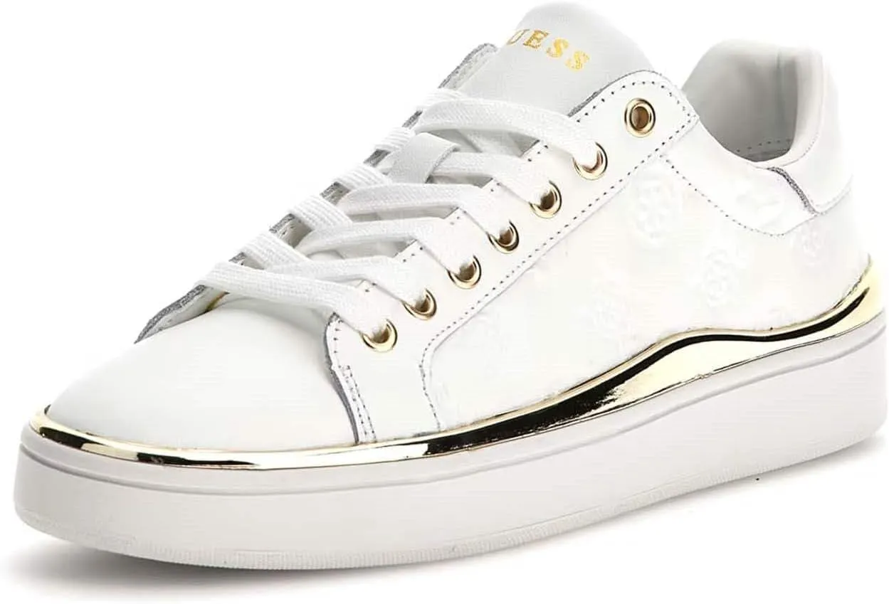 GUESS Bonny Women's Shoes Sneaker in White Embossed Leather D24GU17 FL7BNNFAL12