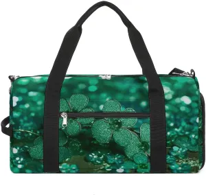 Gym Bag for Men Women Travel Duffle Bag Lightweight Weekender Duffel Bag Green Sparkly Spring Carry on Bag