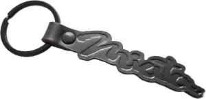 Handmade Embossed Leather Keychain Keyring compatible with Miata Key Fob