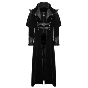 Handmade Gothic Steampunk Coat Halloween Cosplay Costume Victorian Long Coat
