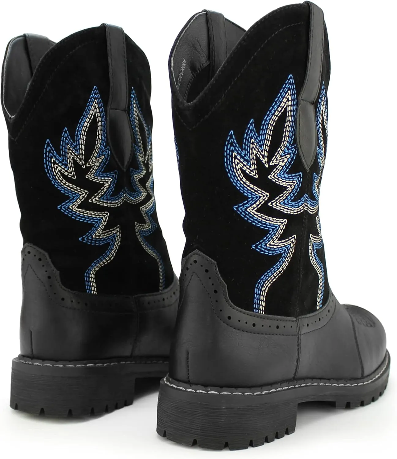 Hawkwell Women's Mid Calf Western Cowboy Cowgirl Boot Round Toe Embroidered Fashion Boots