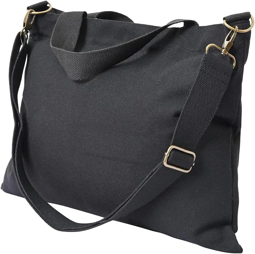 Heavy Duty Canvas Shoulder Crossbody Bag Working Briefcase Laptop Satchel Multi Purpose Casual Tote