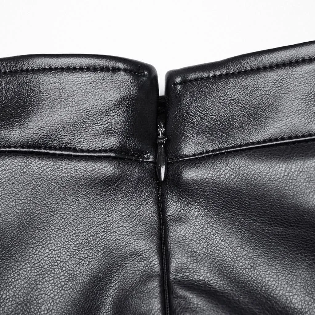 Hexmor Faux Leather Skirt