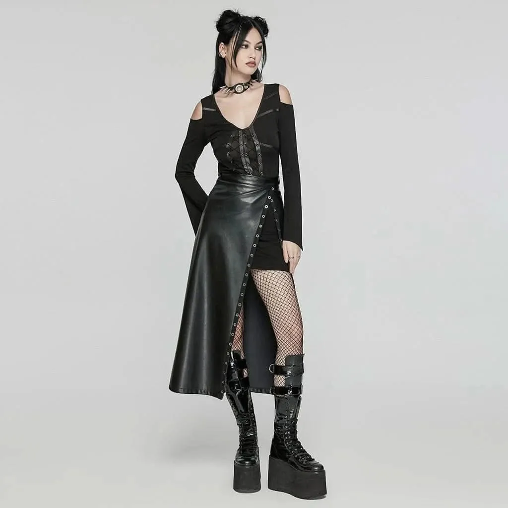 Hexmor Faux Leather Skirt
