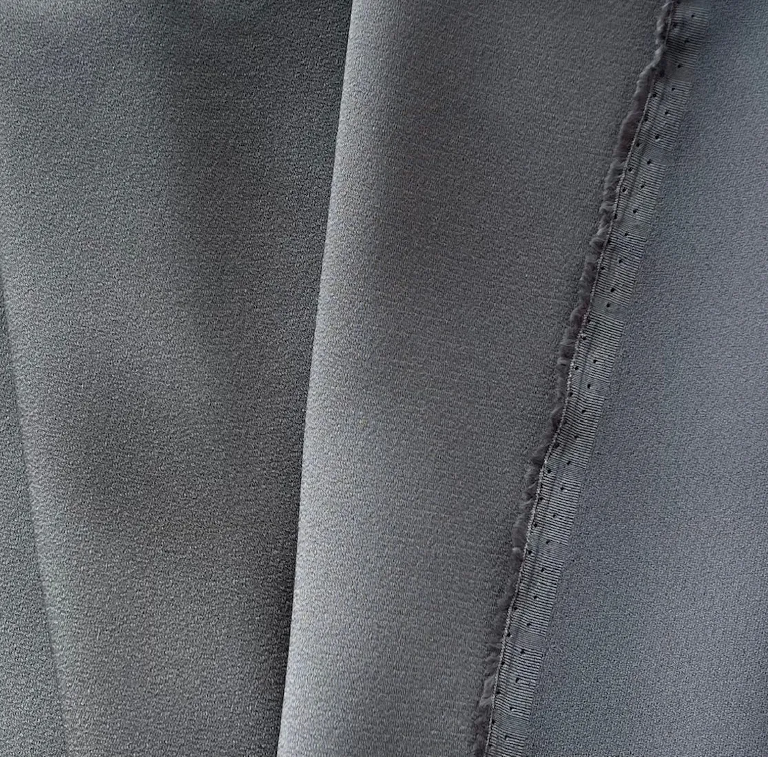 High-End Cool Steel Grey Rayon Viscose Blend Crepe Back Satin (Made in Italy)