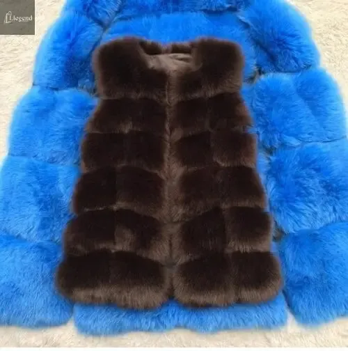 High quality Fur Vest coat Luxury Faux Fox Warm Women Coat Vests