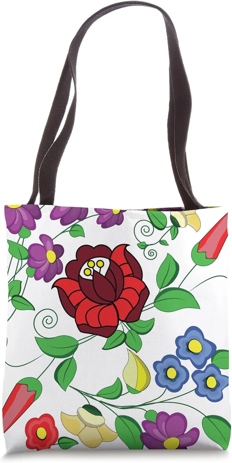 Hungarian folk art vector desing from kalocsa magyar Tote Bag