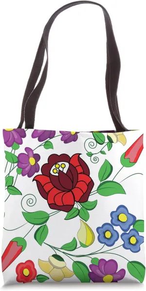 Hungarian folk art vector desing from kalocsa magyar Tote Bag