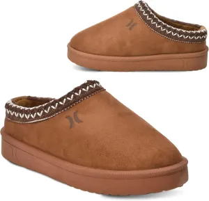 Hurley Kids Modi Slippers - Indoor and Outdoor Slip-On Shoes for Boys and Girls, Durable Clogs With Faux Fur Fleece Lining - Warm Winter House Slippers