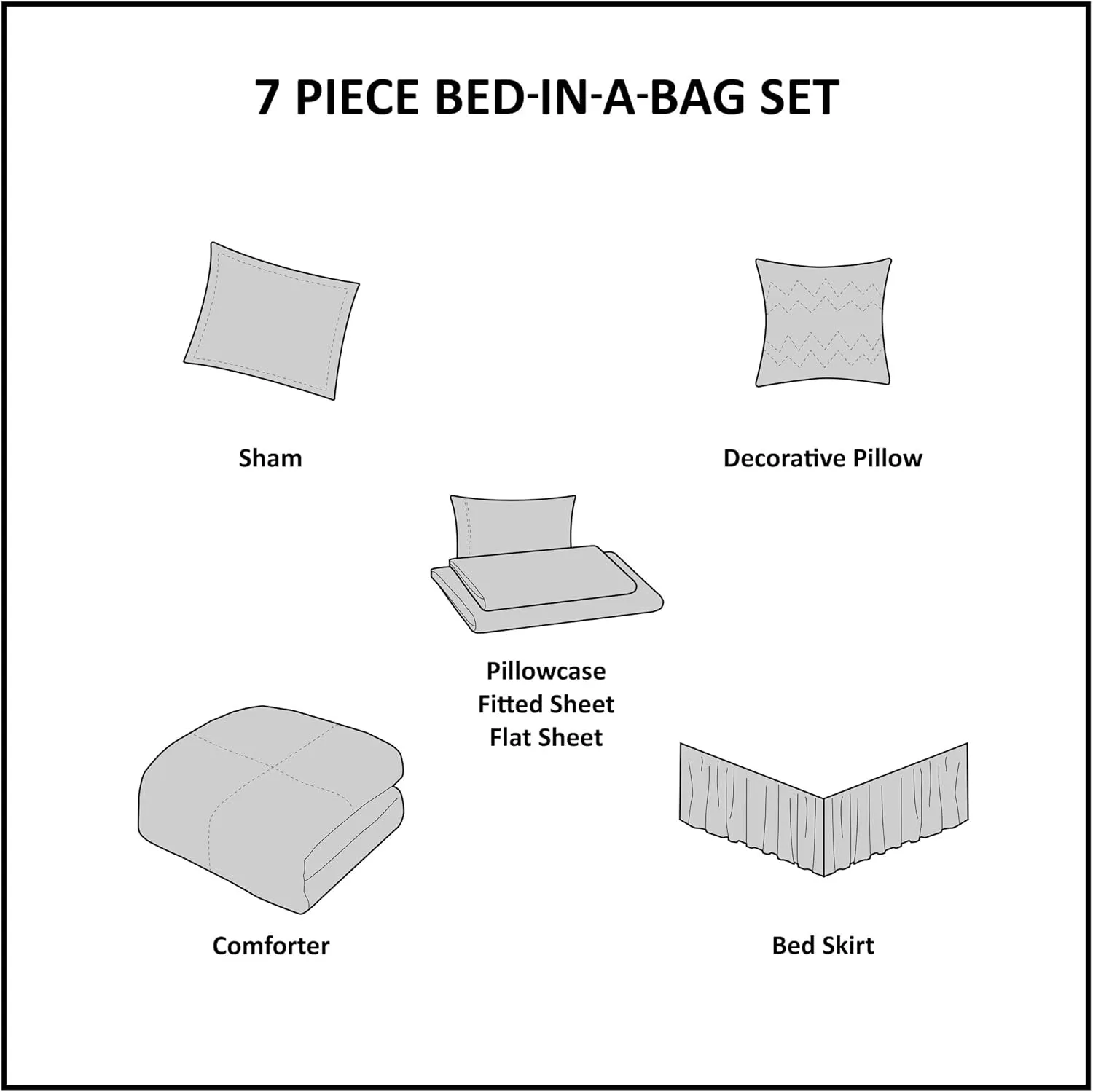 Intelligent Design Complete Bed In A Bag Casual Boho Comforter with Sheet Set Decorative Pillow, All Season Bedding Set, Twin, Tulay Purple 7 Piece
