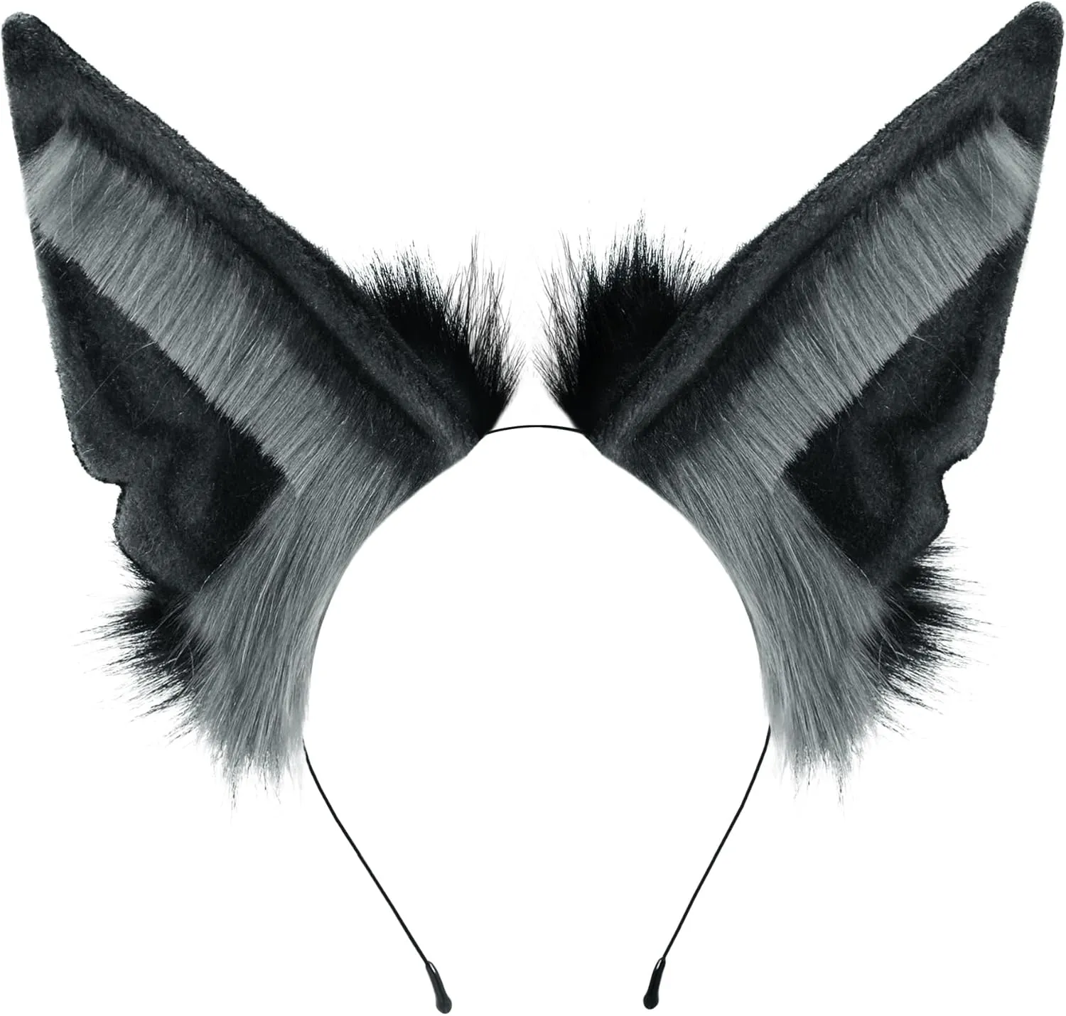 Jackal Ears Headband Hairhoop,Wolf Fox Fur Headwear Handmade,Head Accessories Halloween Cosplay Fancy Dress Party