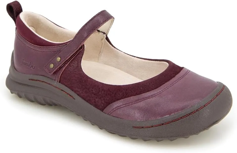 Jambu Womens Ezra Embossed Mary Jane Flats Casual - Red