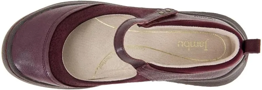 Jambu Womens Ezra Embossed Mary Jane Flats Casual - Red