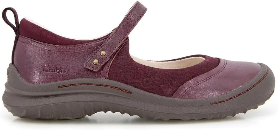 Jambu Womens Ezra Embossed Mary Jane Flats Casual - Red