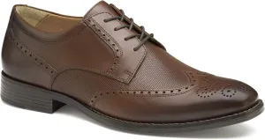 Johnston & Murphy Lewis Embossed Wing Tip Tan Full Grain 9 M (D)
